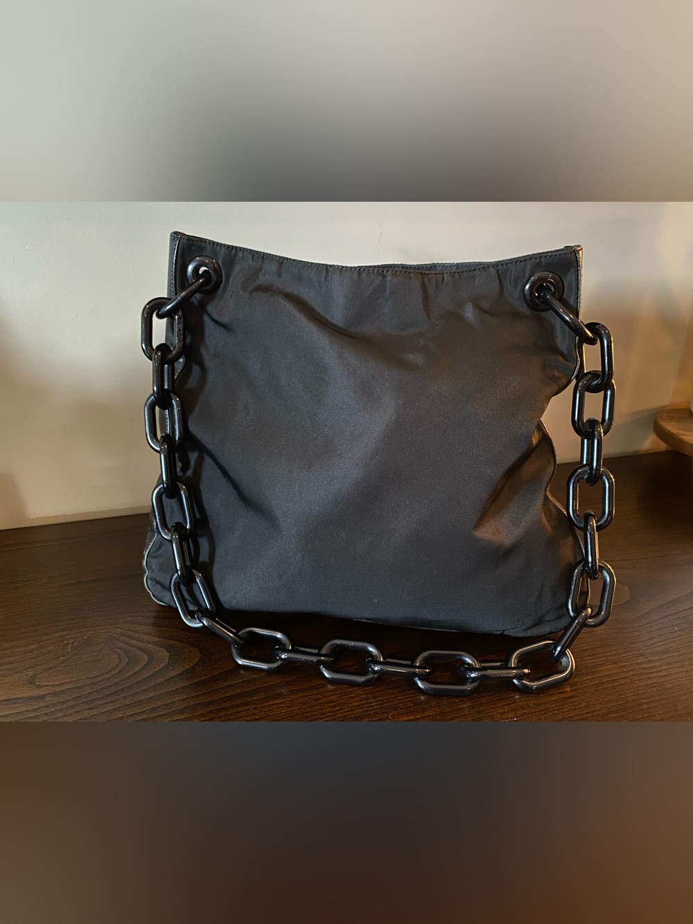 Vintage Prada Black Chain Shoulder Bag